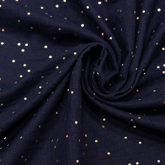 Midnight blue and gold gauze