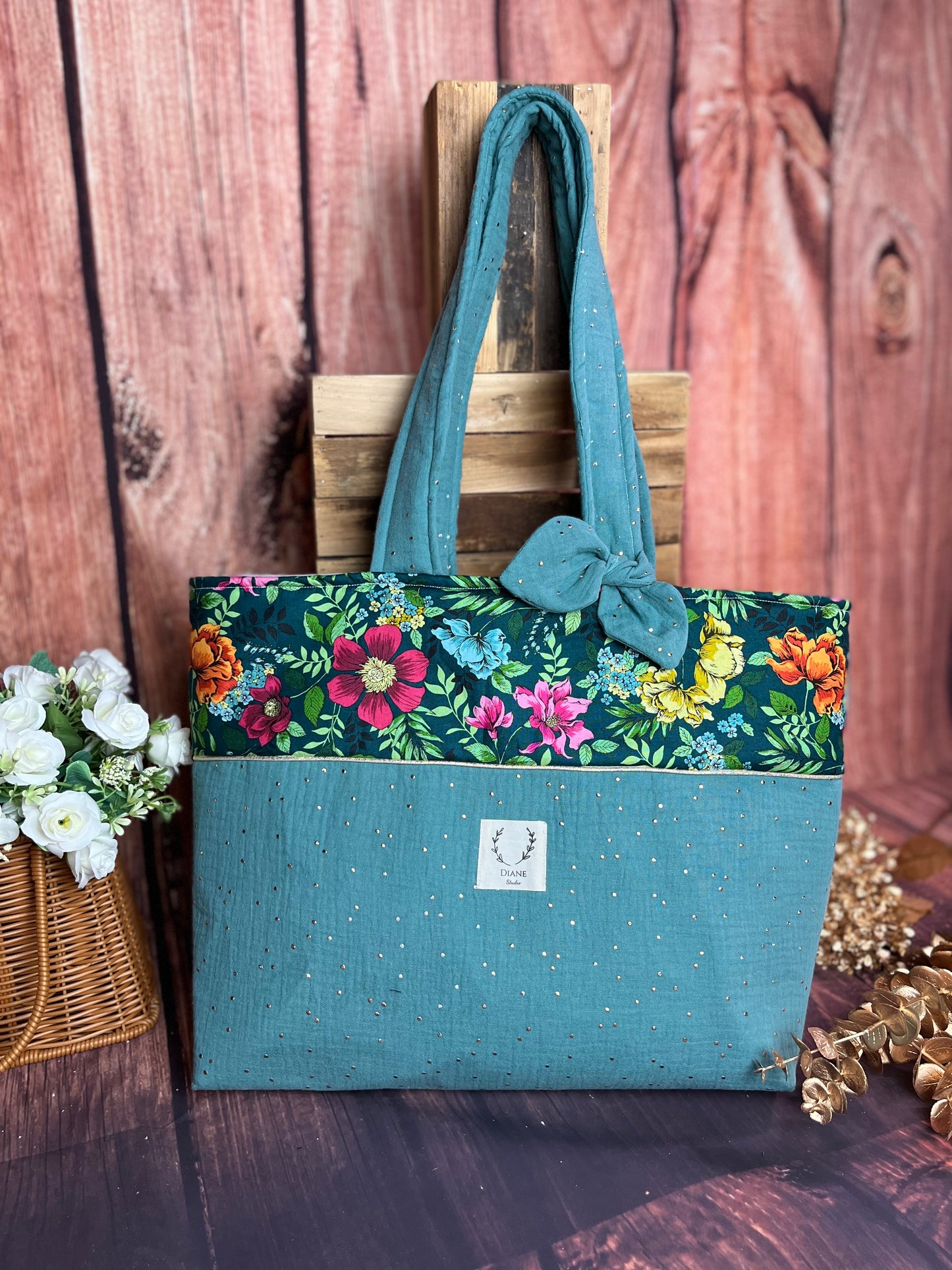 The large Adelaide tote bag is 100% customizable.